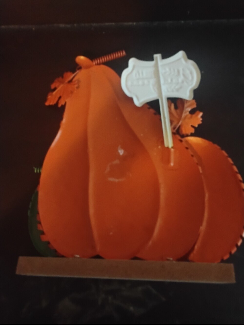 Fall "Gourd-geous" Metal & Wood Pumpkin Thanksgiving Decor Tabletop Sign - Picture 7 of 7